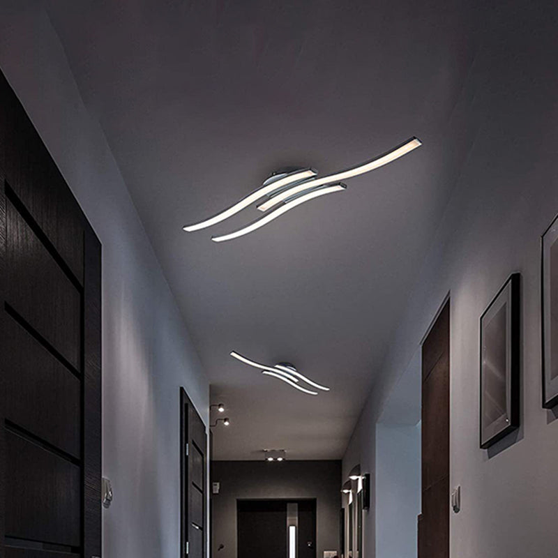 Luminaire semi-encastré Wave en aluminium, plafonnier moderne à montage encastré