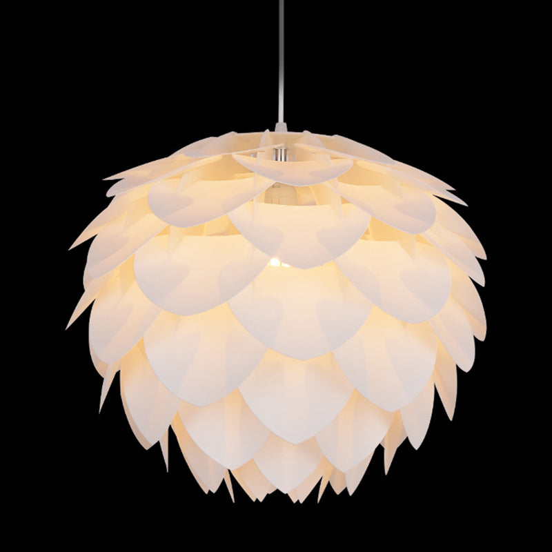 Pinecone Acrylic Pendant Lighting Simplicity Style White Hanging Ceiling Light for Living Room