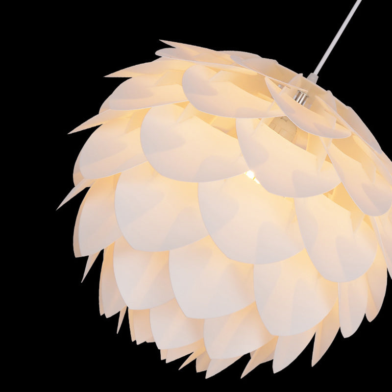 Pinecone Acrylic Pendant Lighting Simplicity Style White Hanging Ceiling Light for Living Room