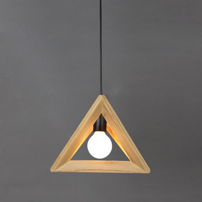 Asiatischer Stil zeitgenössischer Anhänger leichter hölzerne Stativ Kronleuchter Eisenlampenkörper für Schlafzimmer