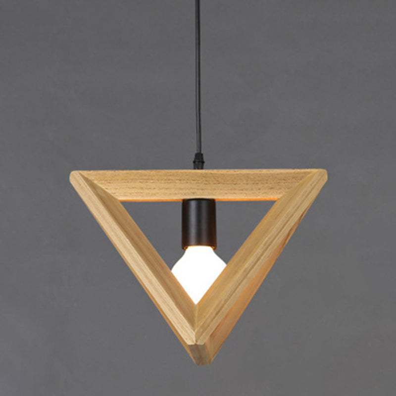 Asiatischer Stil zeitgenössischer Anhänger leichter hölzerne Stativ Kronleuchter Eisenlampenkörper für Schlafzimmer