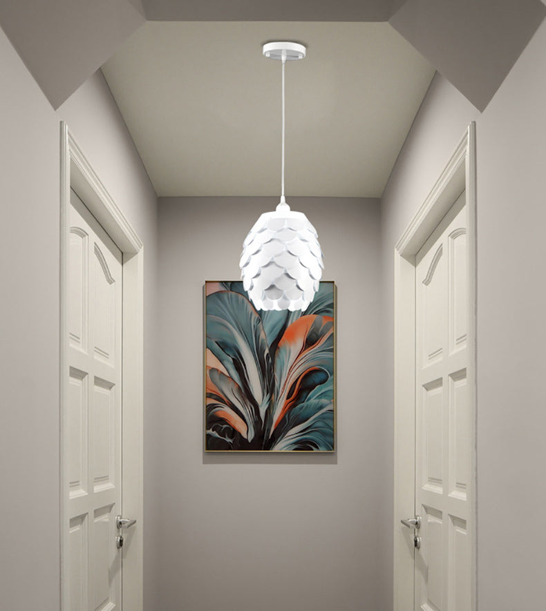 Lámpara de suspensión de techo de piña estilo acrílico blanco acrívico accesorio de luz colgante