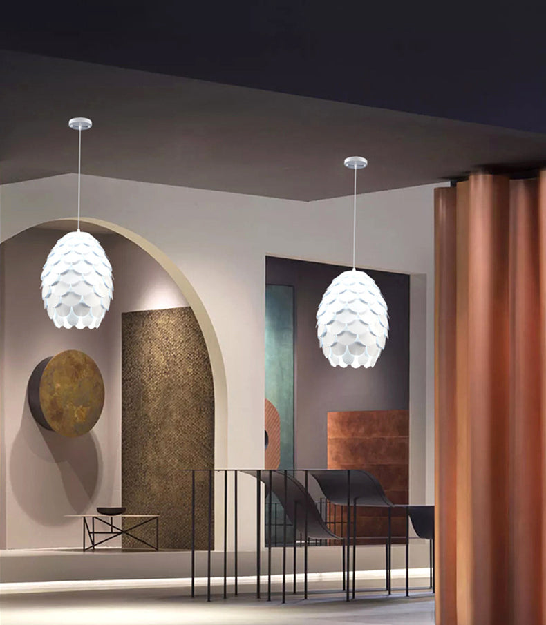 Lámpara de suspensión de techo de piña estilo acrílico blanco acrívico accesorio de luz colgante