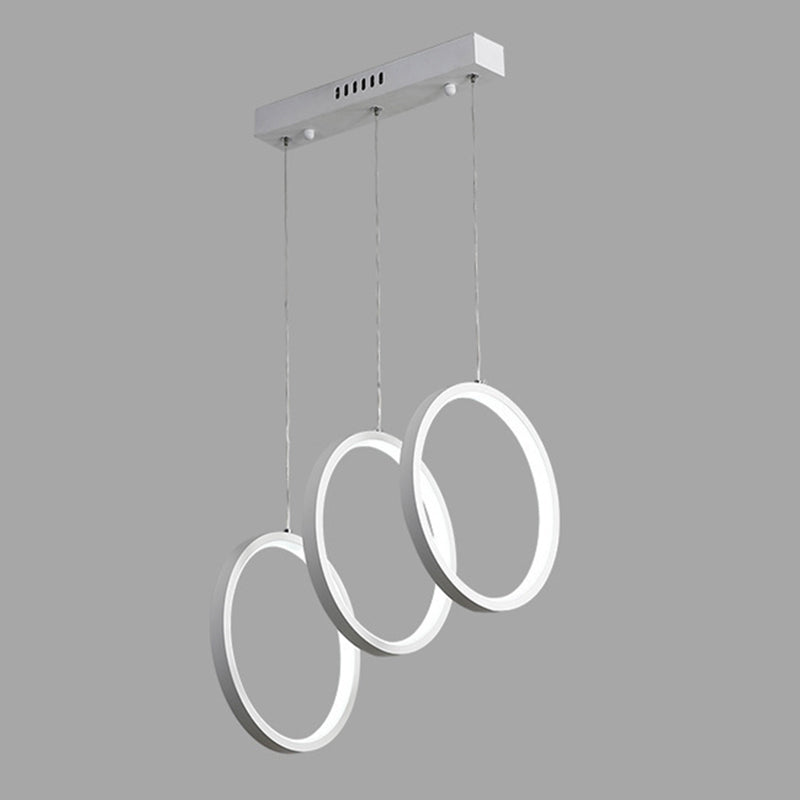 Kreise Esszimmer hängende Anhänger leichte Metall LED Einfachheit Deckenheizlicht in Weiß