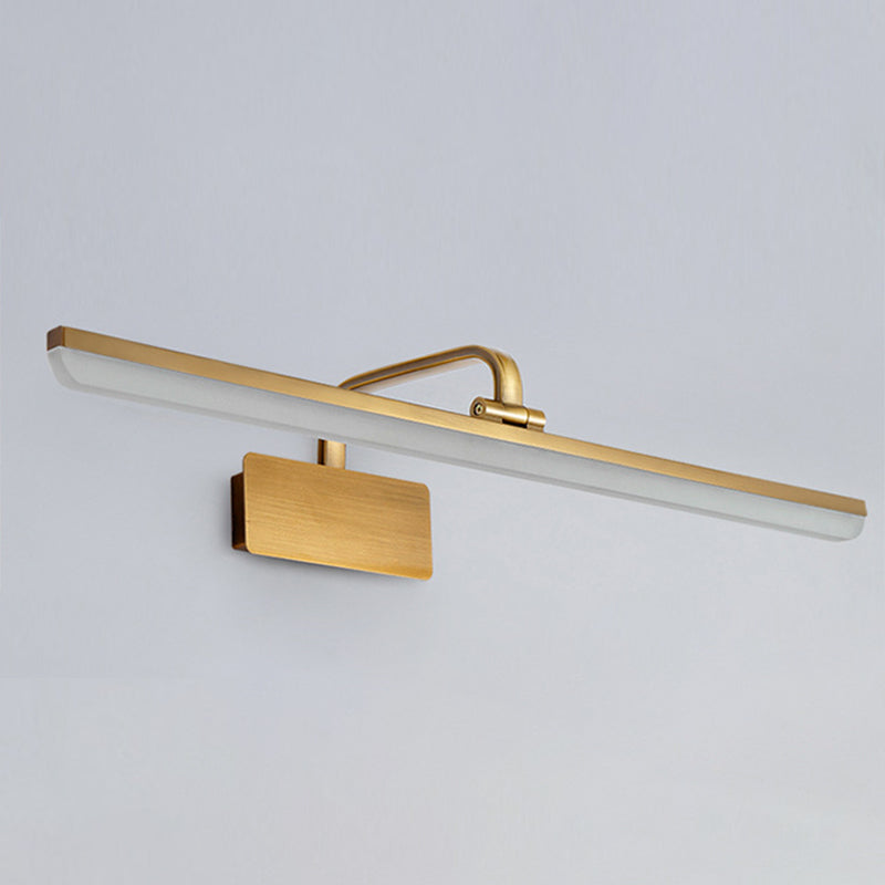 Waterproof Linear LED Wall Light Metal Modern Minimalism  Brass Vanity Neutral Light for Dressing Room