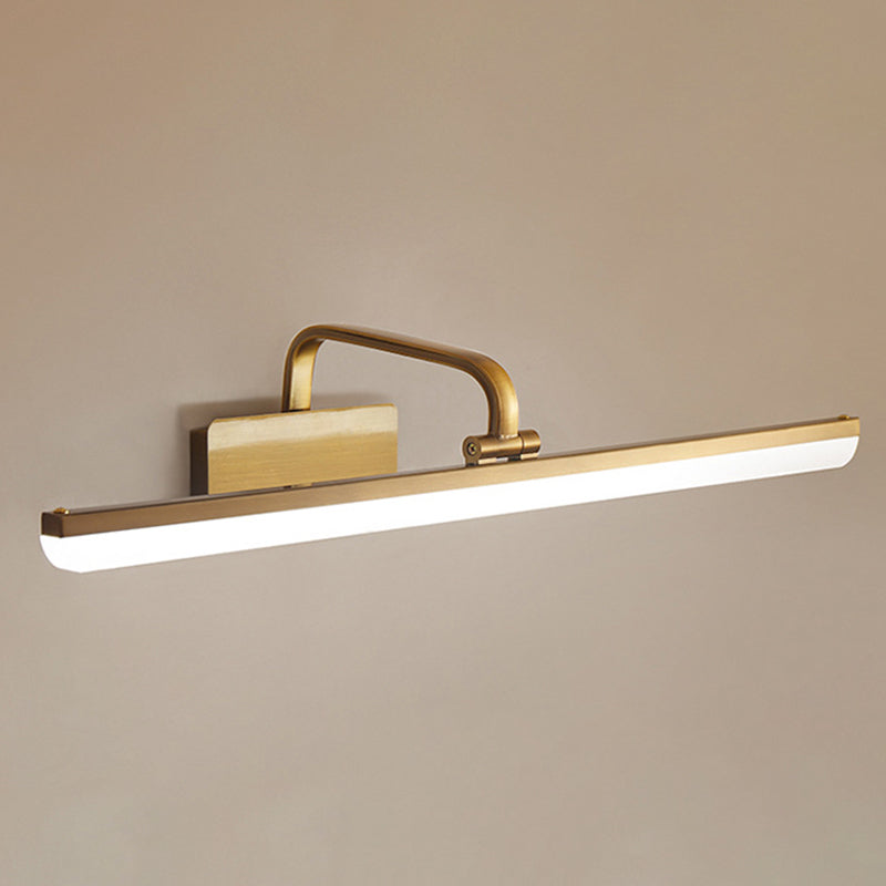 Waterproof Linear LED Wall Light Metal Modern Minimalism  Brass Vanity Neutral Light for Dressing Room