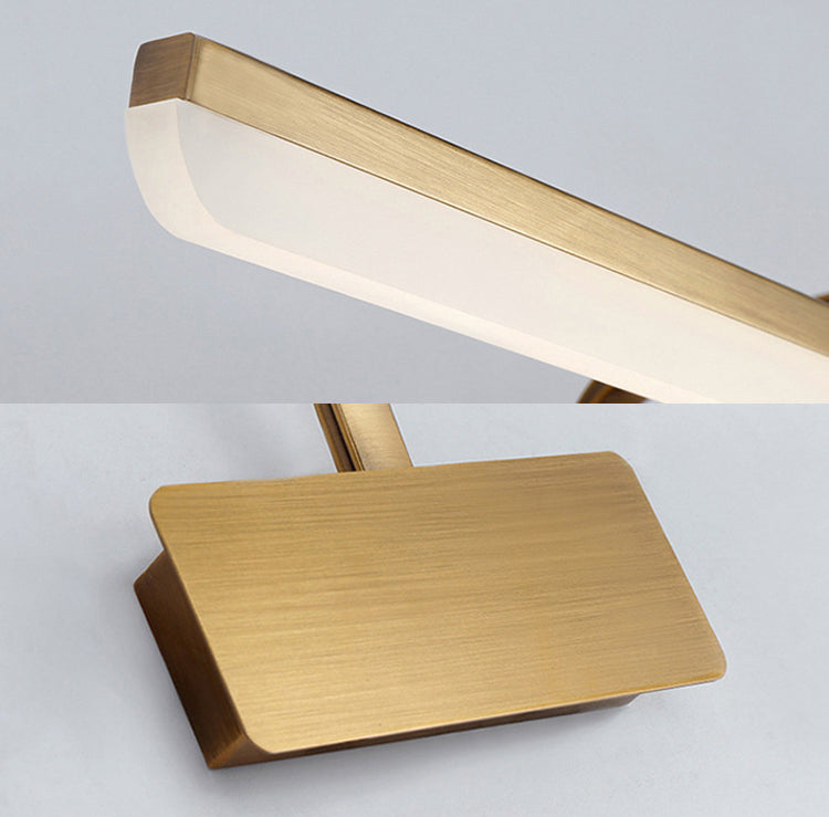 Waterdichte lineaire LED -wandlichtmetaal Modern Minimalisme Brass Vanity Neutraal Light voor kleedkamer