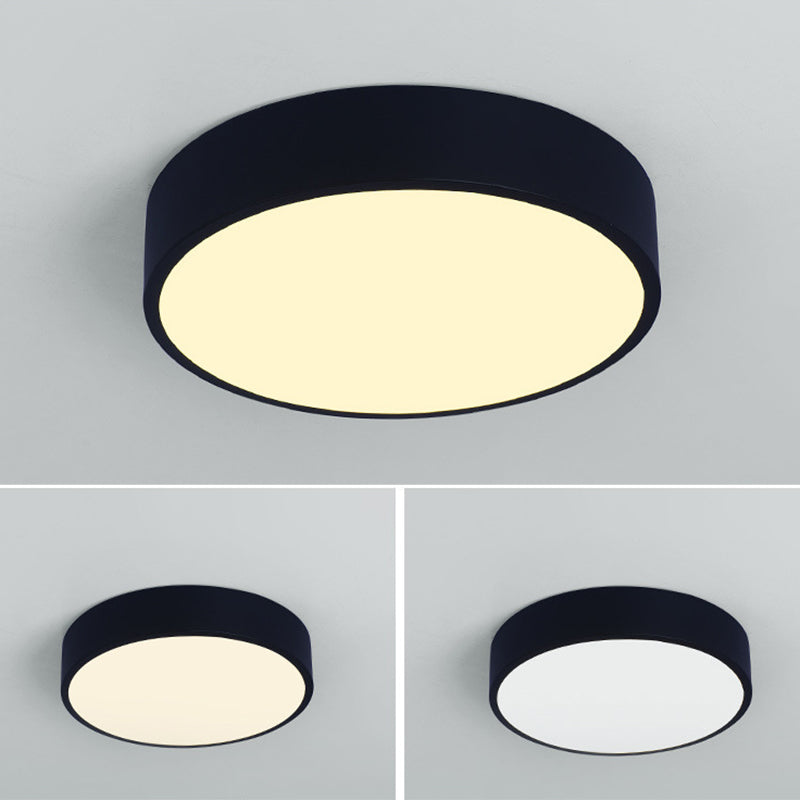 Nordic macaron LED plafonnier rond acrylique abat - jour chambre en fonte bordure