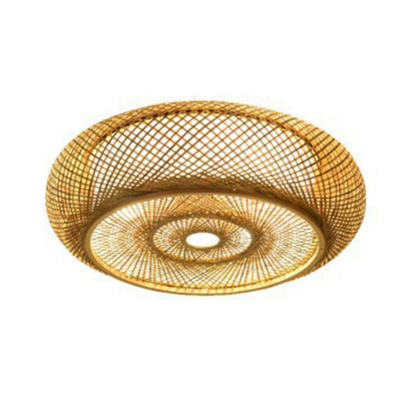 Japanese Style Ceiling Lamp Chandelier Bamboo Woven Lamp 1 Head Living Room Dining Room Ceiling Lighting