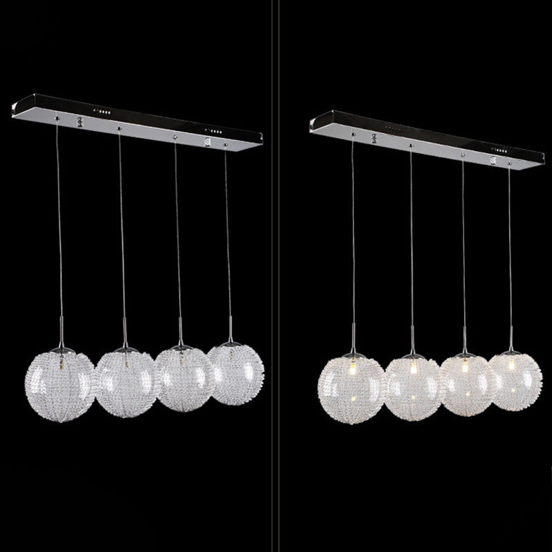 Chromball -Anhänger Leuchte moderne klare Glashängung Licht für Wendeltreppen