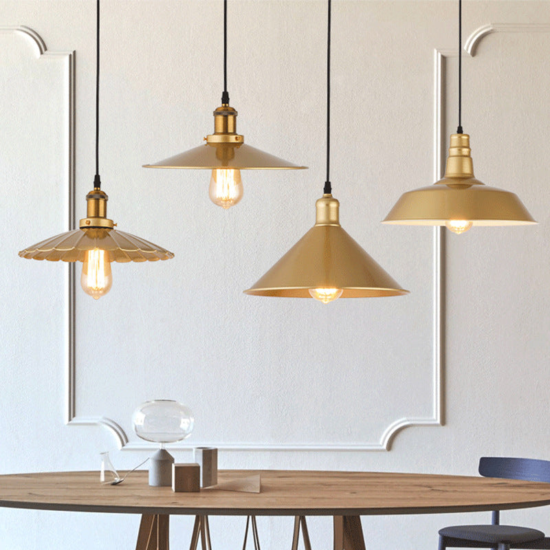 1 Light Geometric Hanging Ceiling Lights Industrial Style Metal Pendant Light Fixtures for Restaurant