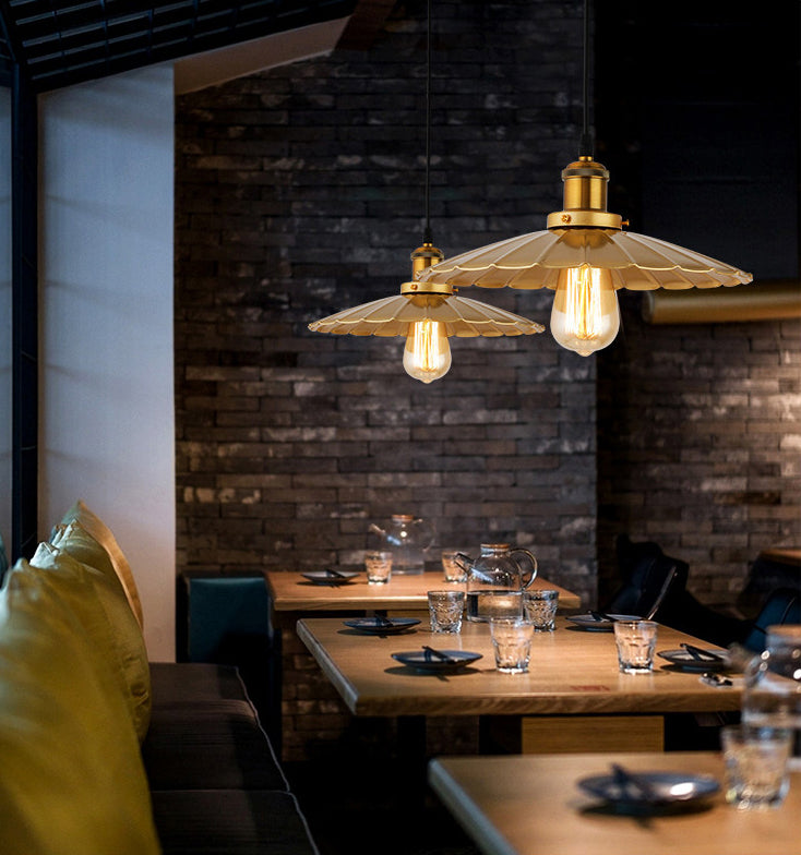 1 Light Geometric Hanging Ceiling Lights Industrial Style Metal Pendant Light Fixtures for Restaurant