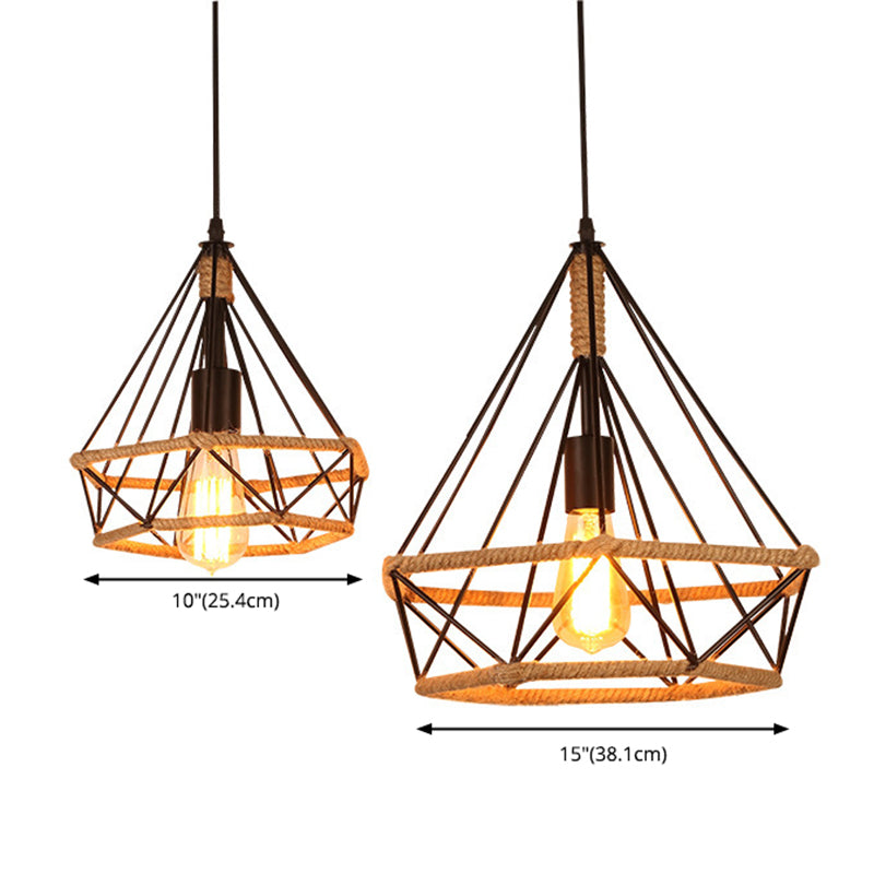 Lampadella in stile diamante in stile industriale retrò sala da pranzo in ferro battuto