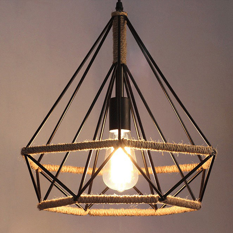 Lampadella in stile diamante in stile industriale retrò sala da pranzo in ferro battuto