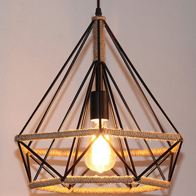Lampadella in stile diamante in stile industriale retrò sala da pranzo in ferro battuto
