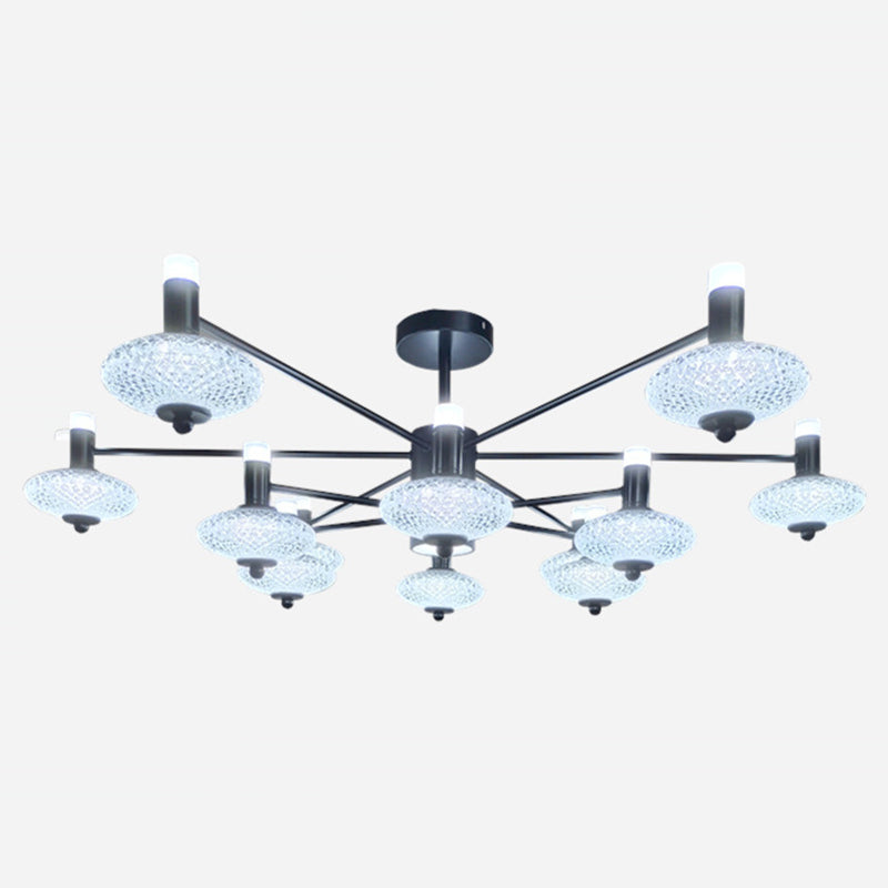 Metal Sputnik Candelier Minimalista Ligera Led con luz acrílica de cuentas