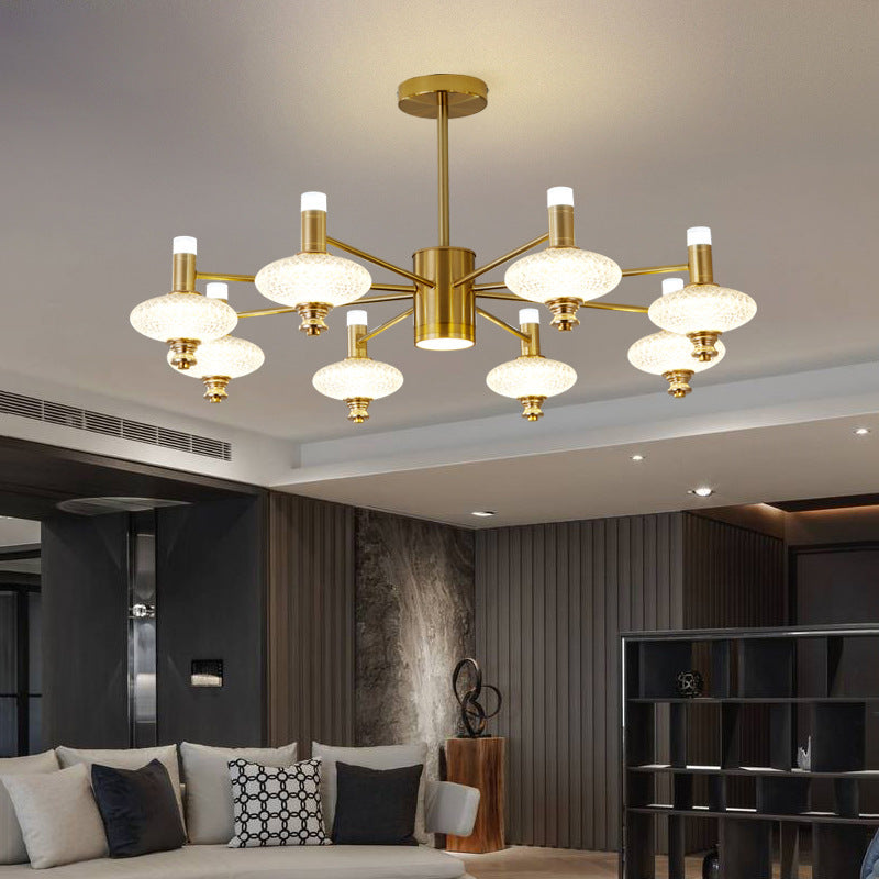 Metal Sputnik Candelier Minimalista Ligera Led con luz acrílica de cuentas