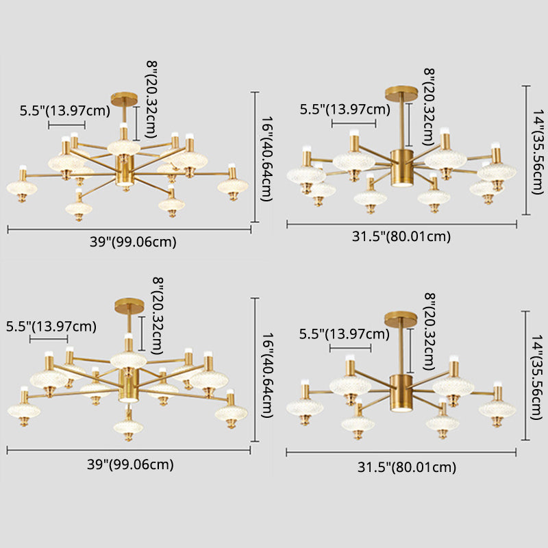 Metal Sputnik Candelier Minimalista Ligera Led con luz acrílica de cuentas