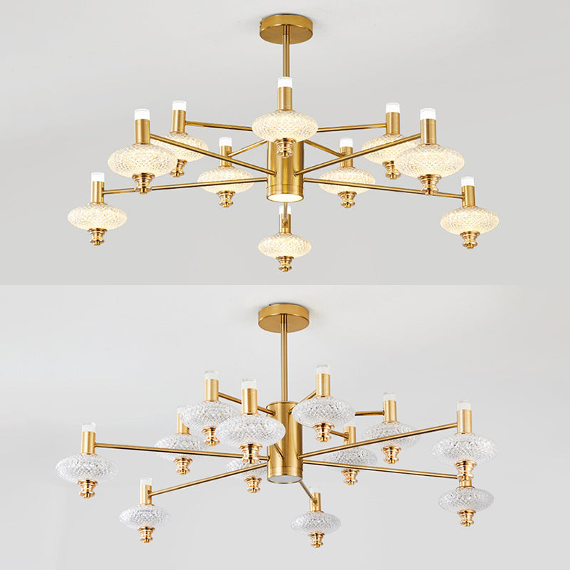 Metal Sputnik Candelier Minimalista Ligera Led con luz acrílica de cuentas