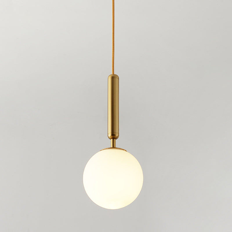 Mitte des Jahrhunderts Design Globe Hanging Lamp Glass Schatten 1 Licht Anhänger Licht für Schlafzimmer