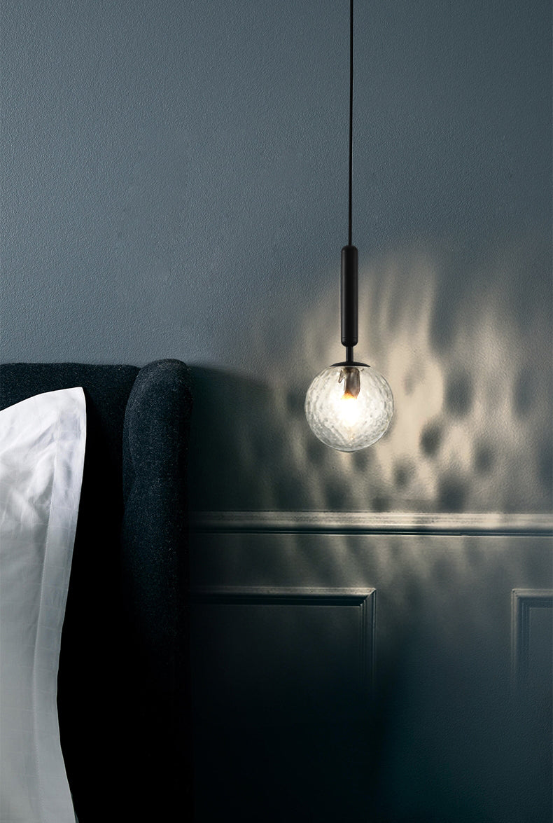 Mitte des Jahrhunderts Design Globe Hanging Lamp Glass Schatten 1 Licht Anhänger Licht für Schlafzimmer