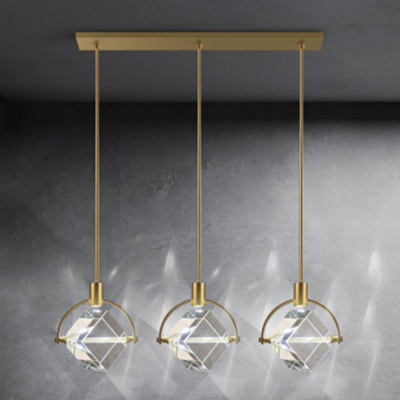 Moderne kubieke hanger verlichtingsarmaturen kristallen hanger lamp