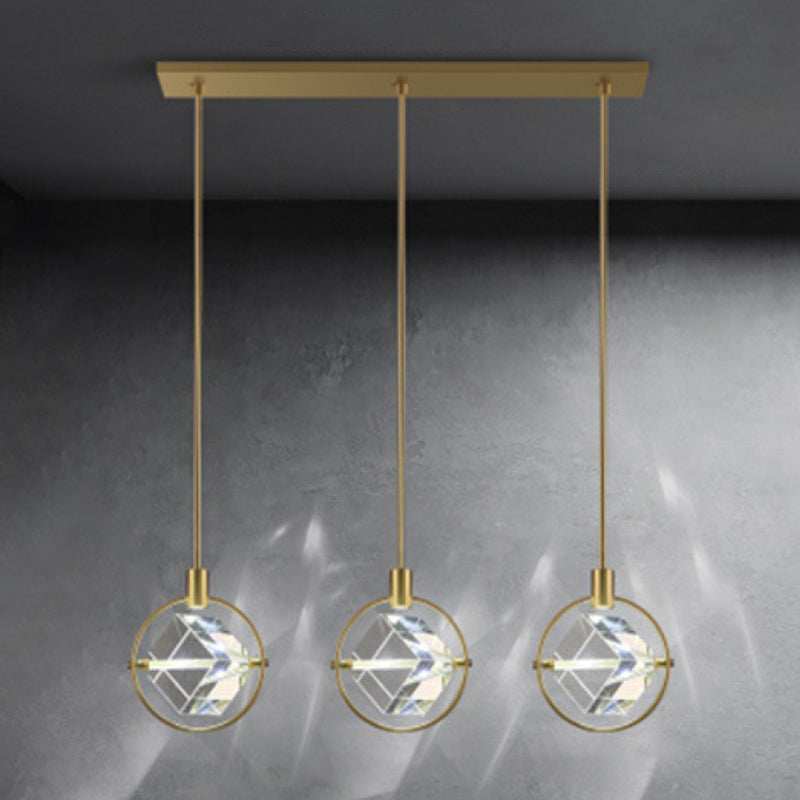 Moderne kubieke hanger verlichtingsarmaturen kristallen hanger lamp