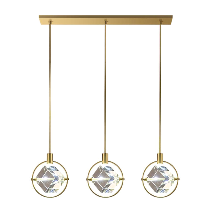 Moderne kubieke hanger verlichtingsarmaturen kristallen hanger lamp