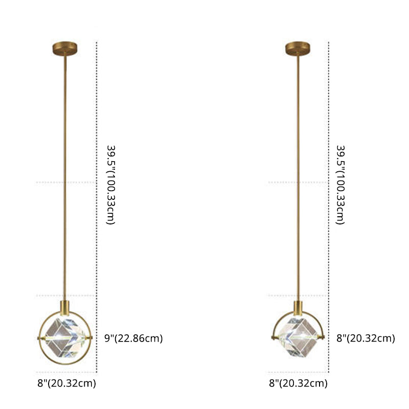 Moderne kubieke hanger verlichtingsarmaturen kristallen hanger lamp