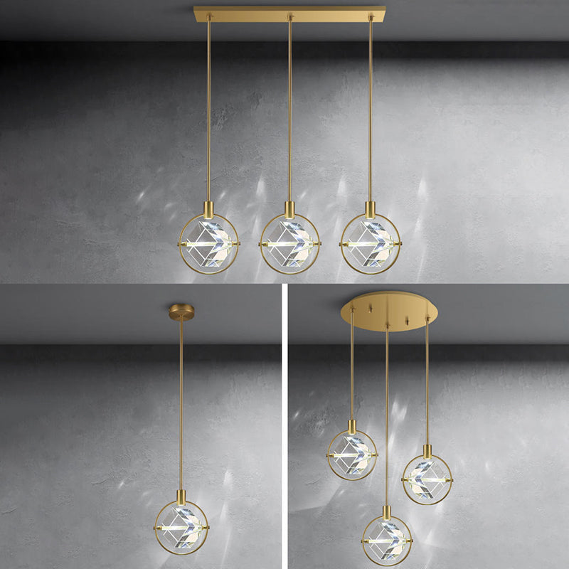 Moderne kubieke hanger verlichtingsarmaturen kristallen hanger lamp