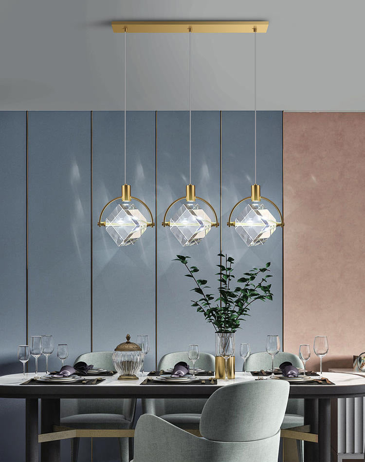 Moderne kubieke hanger verlichtingsarmaturen kristallen hanger lamp