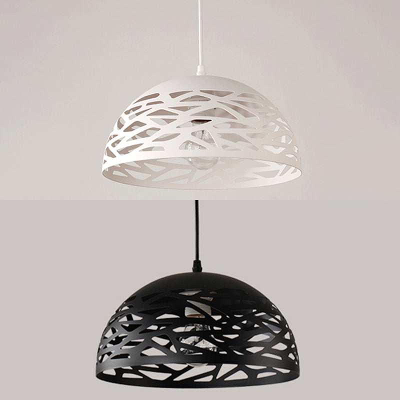 1 Light Dome Lamp Hanging Ceiling Lights Creative Industrial Metallic Pendant Light Fixtures for Restaurant