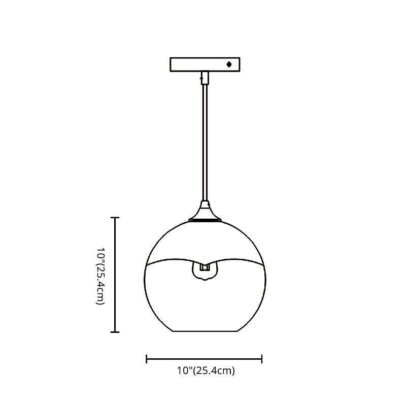 Goud 1 lichte hanglamp Midden-eeuwse moderne bolvormige rookglas woonkamer hanglamp