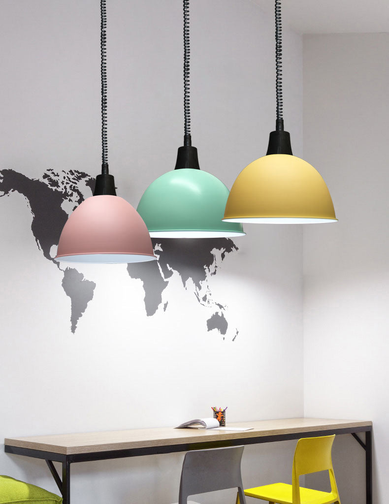 Accesorio de iluminación colgante de domo de metal estilo nórdico lámpara de techo colgante para comedor