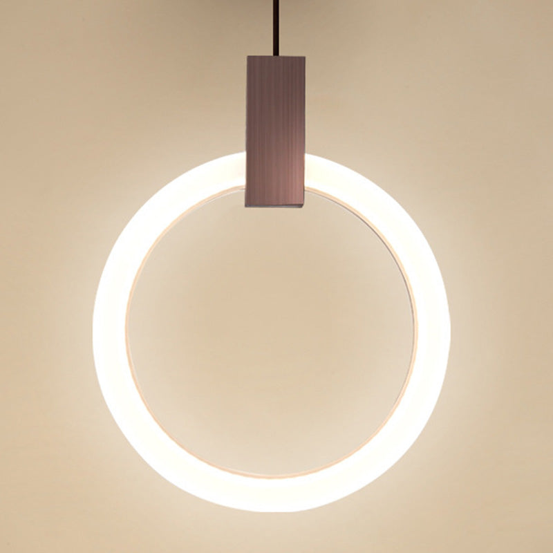 Halo Ring Pendant Light Fixture Simple Acrylic Dining Room LED Suspended Lighting