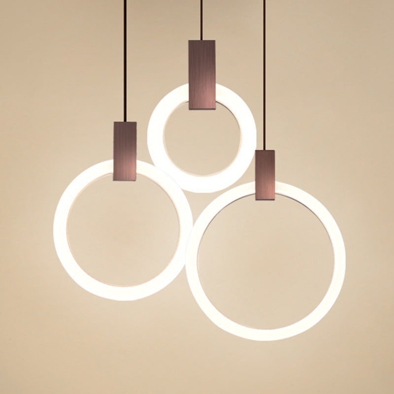 Halo Ring Pendant Light Fixture Simple Acrylic Dining Room LED Suspended Lighting