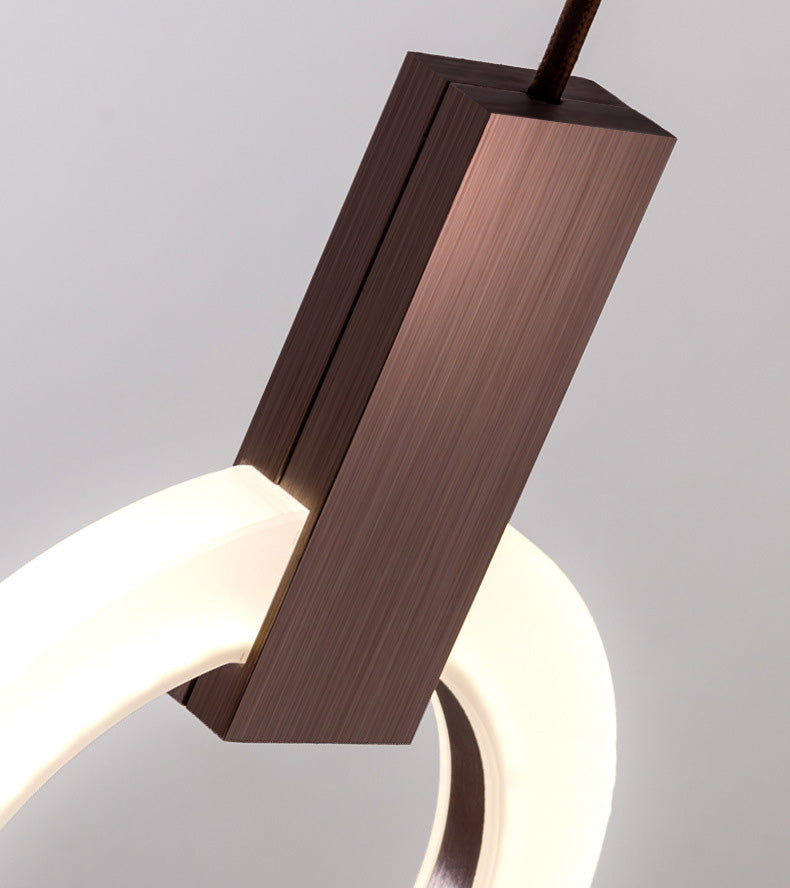 Halo Ring Pendant Light Fixture Simple Acrylic Dining Room LED Suspended Lighting