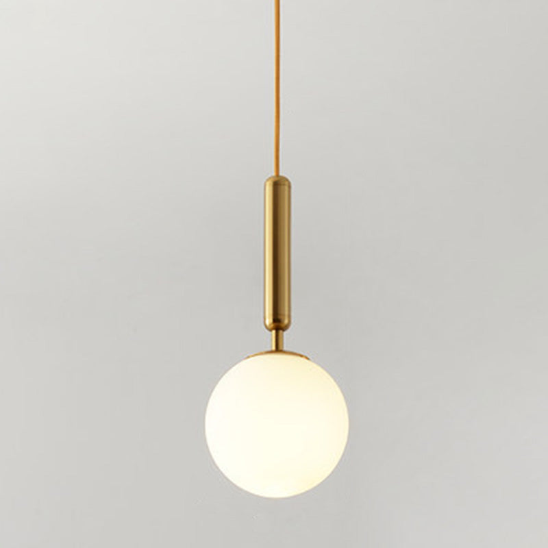 Spherical Pendant Lighting Fixture Simplicity Style Glass Hanging Light for Bedroom