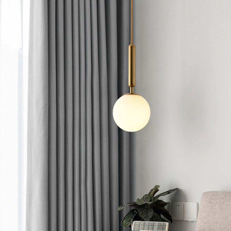 Spherical Pendant Lighting Fixture Simplicity Style Glass Hanging Light for Bedroom