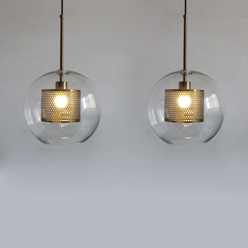 Glasschattierter Lichtkit zeitgenössischer Stil Bronze Anhänger Beleuchtung