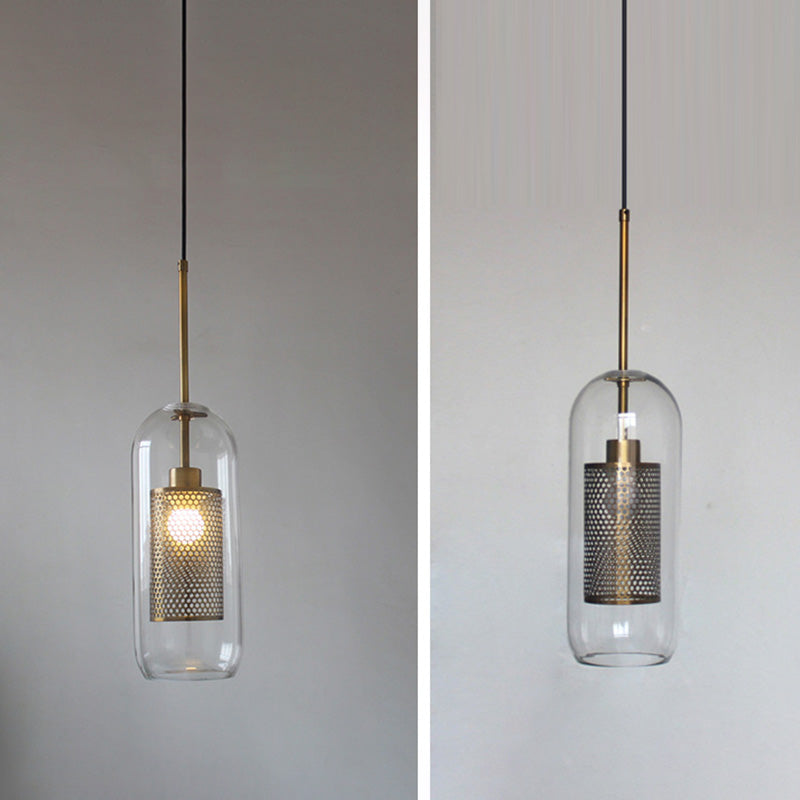 Glasschattierter Lichtkit zeitgenössischer Stil Bronze Anhänger Beleuchtung