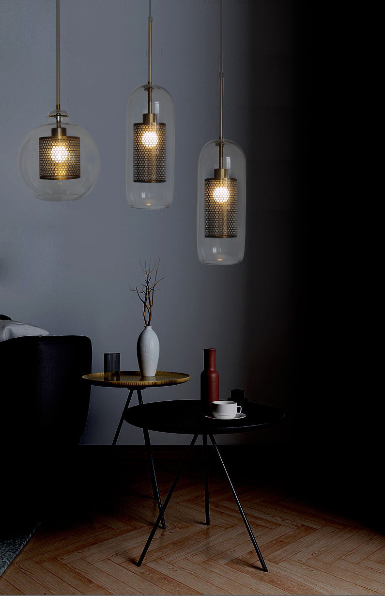 Glasschattierter Lichtkit zeitgenössischer Stil Bronze Anhänger Beleuchtung