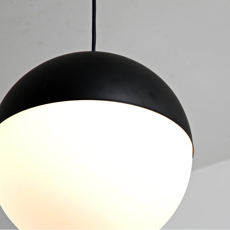 Sospensione di vetro a 1 luci a forma di sfera in bianco e nero Luce di sospensione in vetro a 1 luce per ristorante