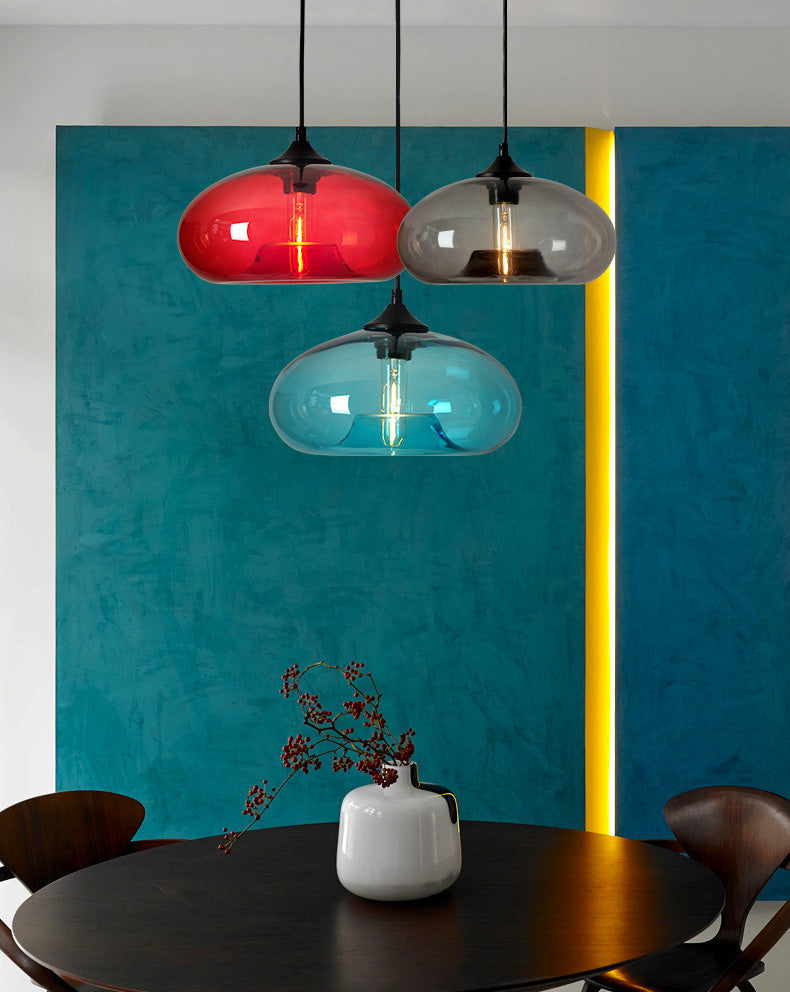 Zeitgenössischer Stil schattierter Anhänger Leuchte Leuchte Glas Esszimmer Anhänger Licht Kit