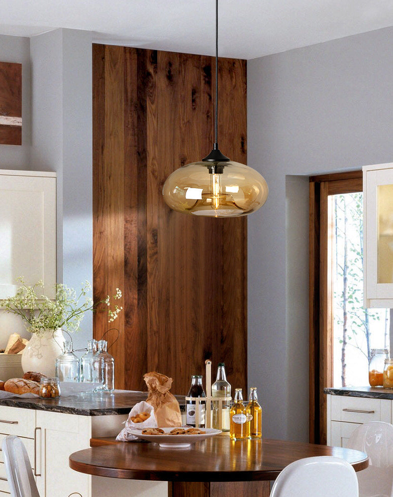 Zeitgenössischer Stil schattierter Anhänger Leuchte Leuchte Glas Esszimmer Anhänger Licht Kit