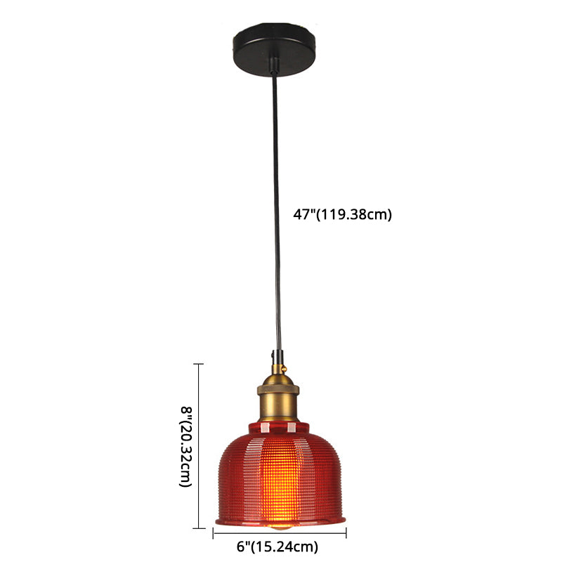 Modern Style Hanging Light Fixture Bowl Shape Hanging Ceiling Light with Glass Shade