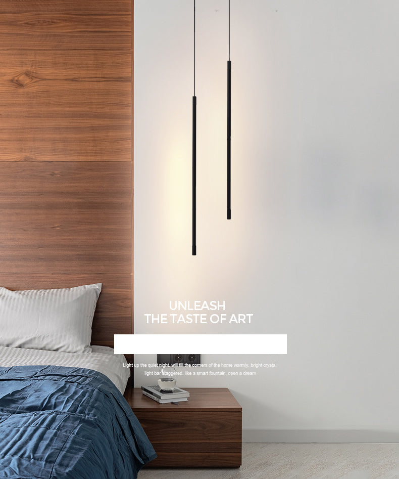 Linearer LED -Anhänger Minimalistischer Aluminium -Nacht