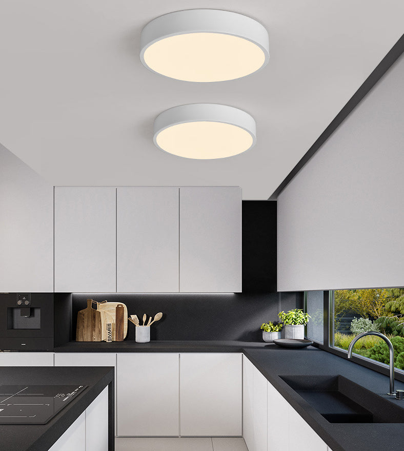 Nordic macaron LED plafonnier rond acrylique abat - jour chambre en fonte bordure