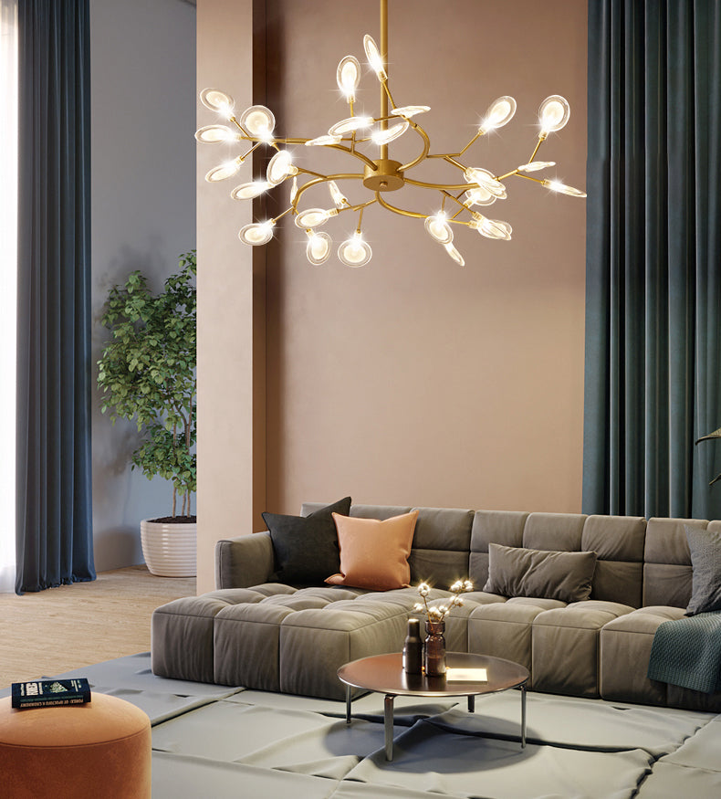 Lámparas de lámpara de rociado Luz de colgante de estilo minimalista moderno con sombra acrílica para sala de estar