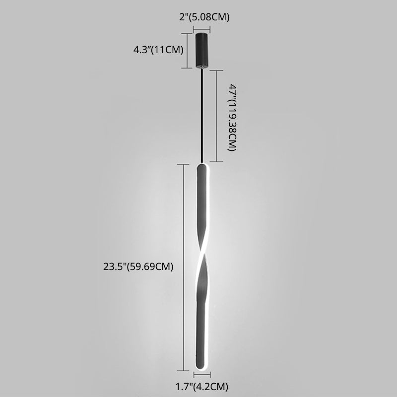 Minimalistische Streifen -Federleuchte Acryl Wohnzimmer LED -Anhänger Licht